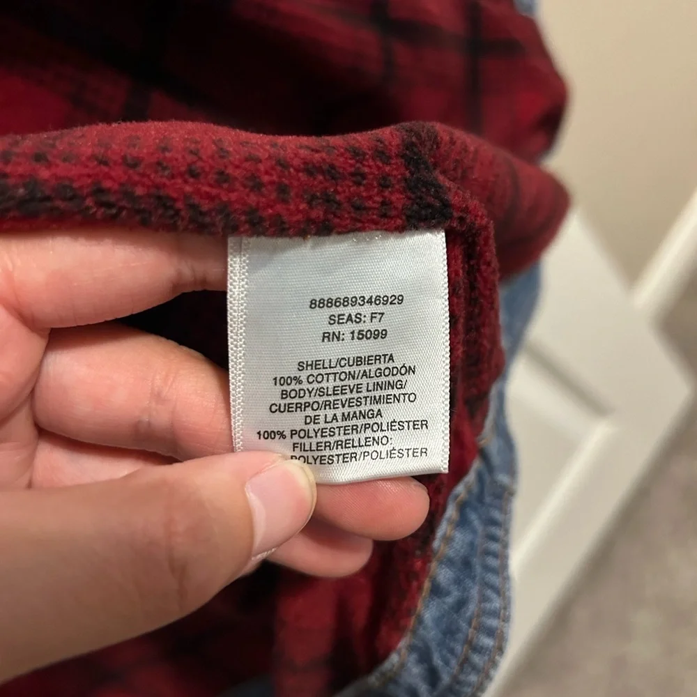 Outdoor Life Denim Plaid Fleece Lined Shacket - M - Picture 4 of 10